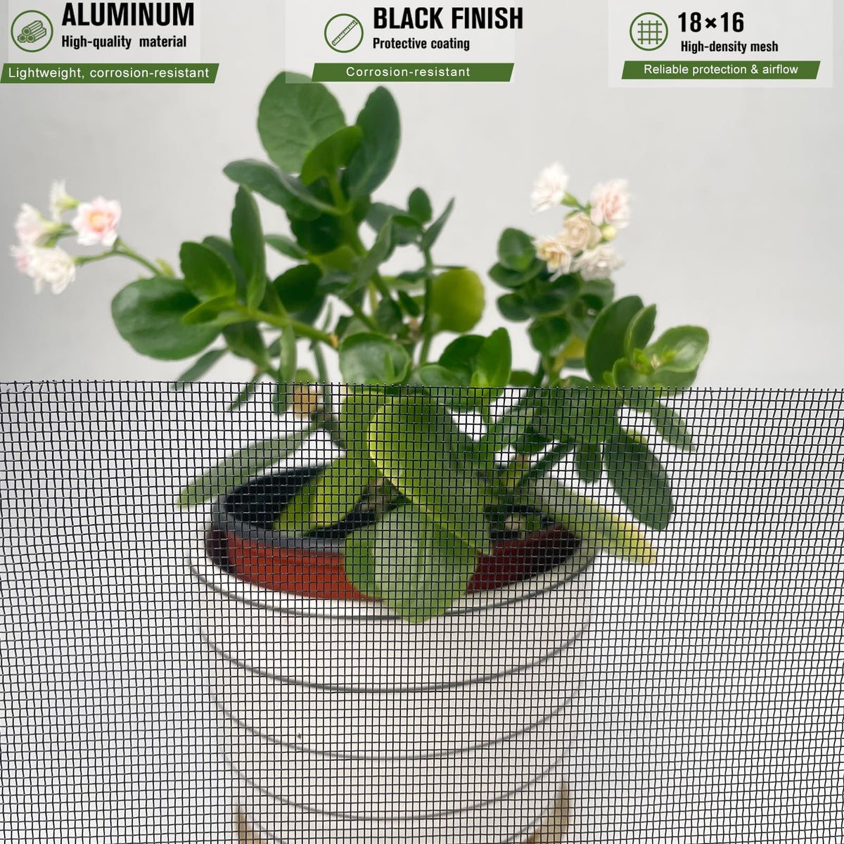Black Aluminum Screen Mesh Roll 48 in x 100 ft 18 x 16 Mesh A655682