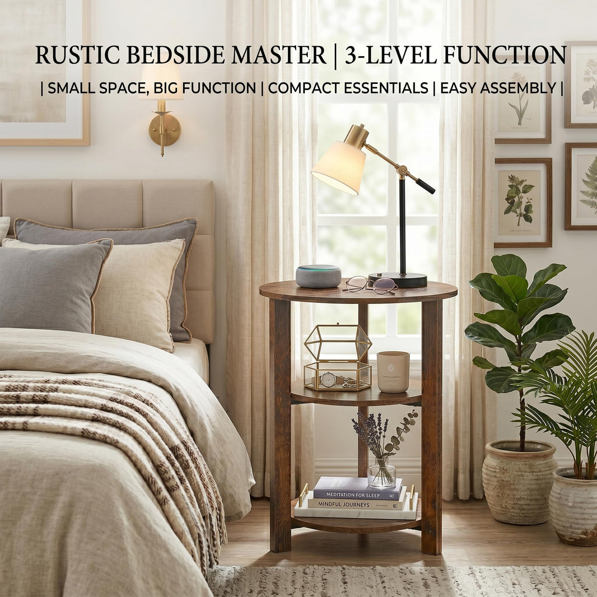 3-Tier Round Side Table X93898