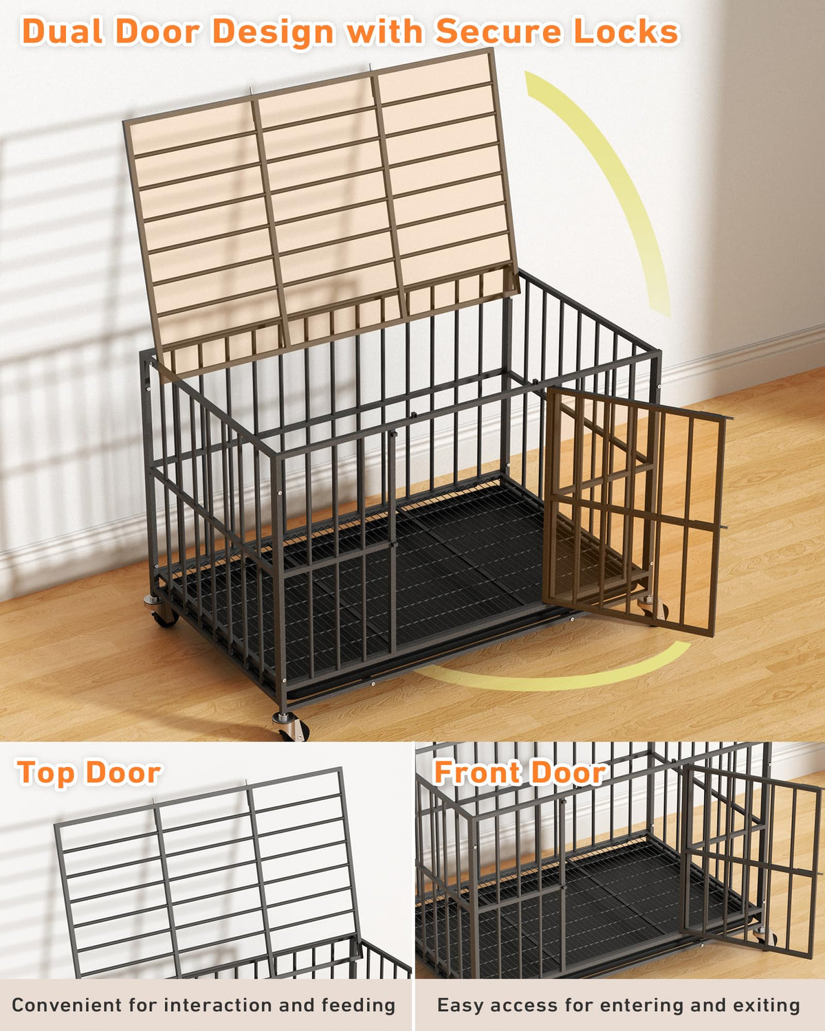 48 Inch Heavy Duty Black Dog Kennel X5797