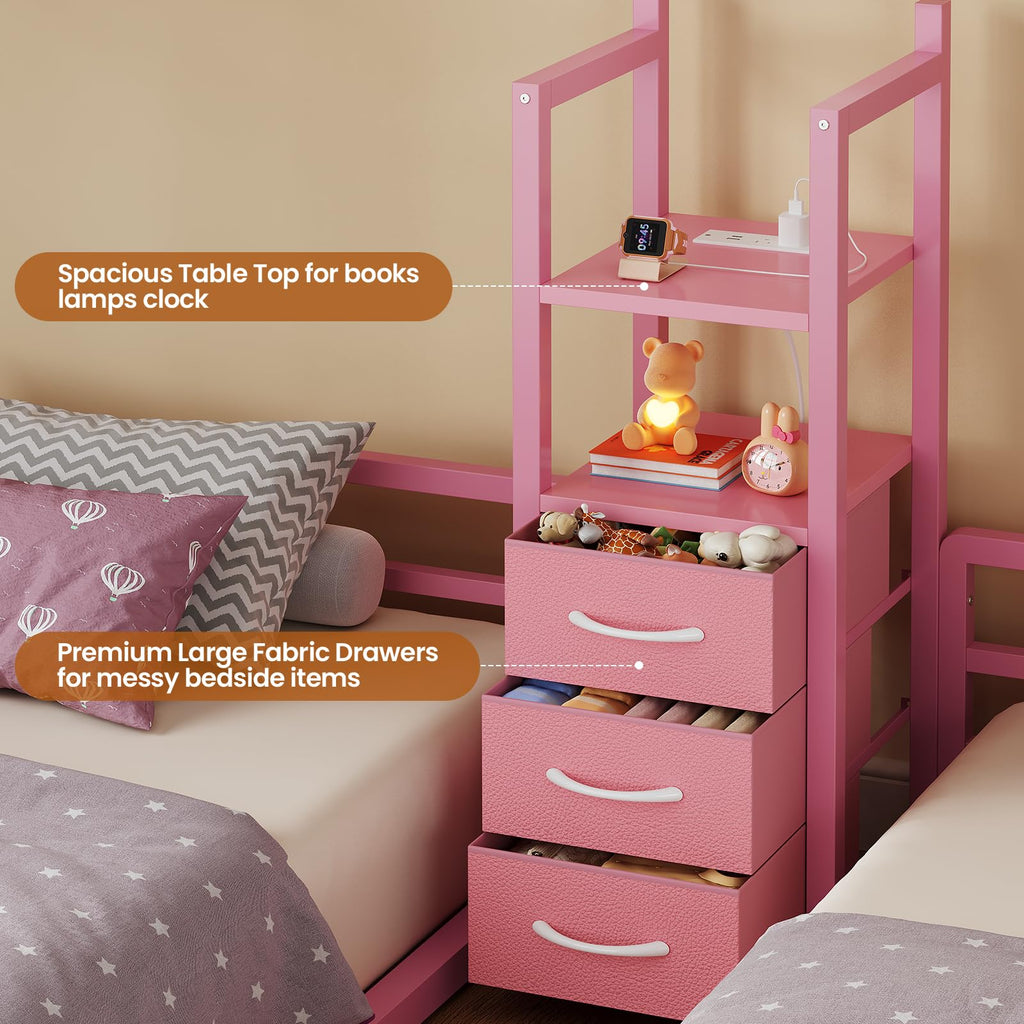 Triple Bunk Bed Twin Over Twin with Storage V36851