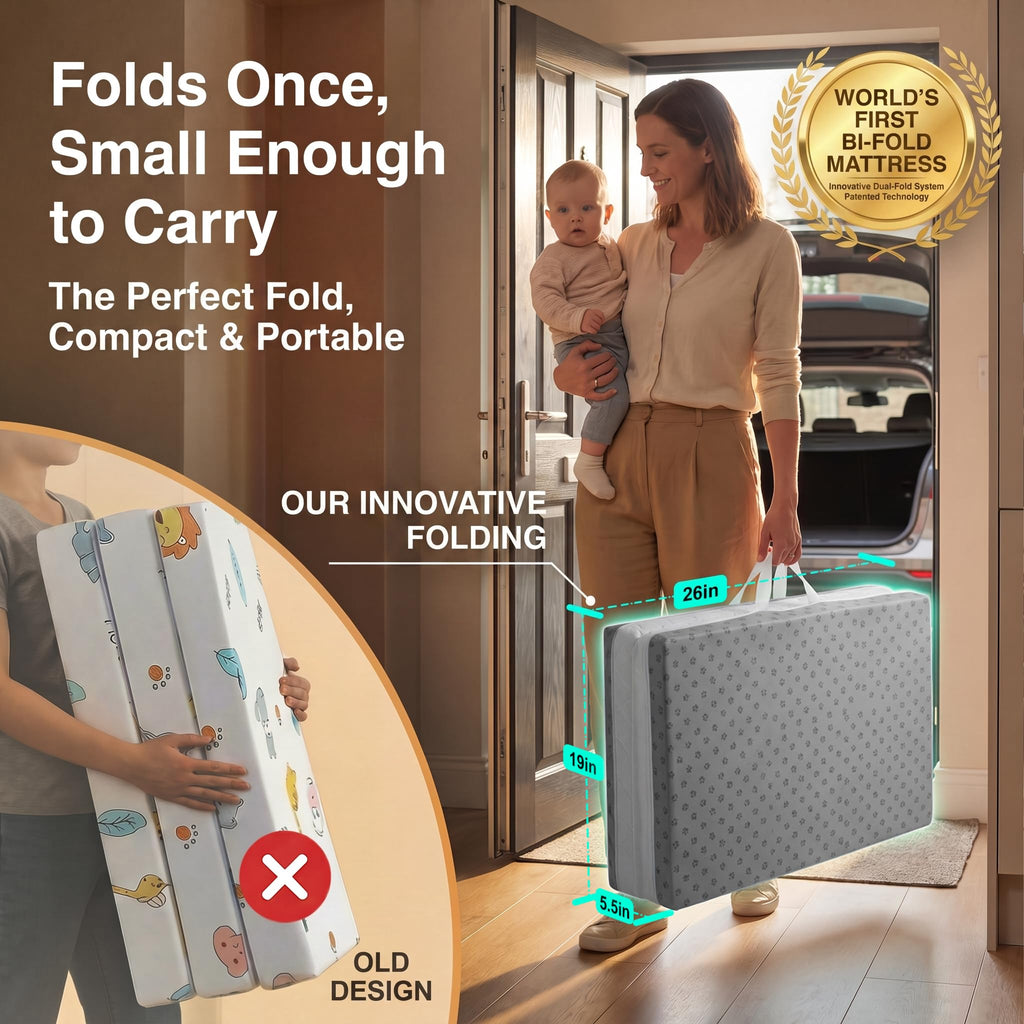 Pack and Play Mattress Pad Bi-Fold Memory Foam E431