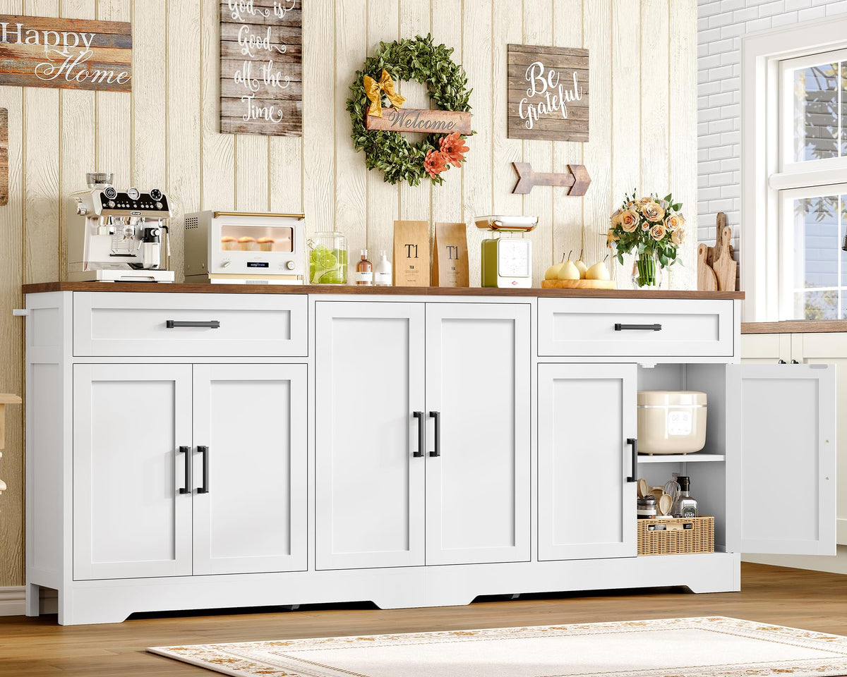 White Buffet Cabinet with Storage W633