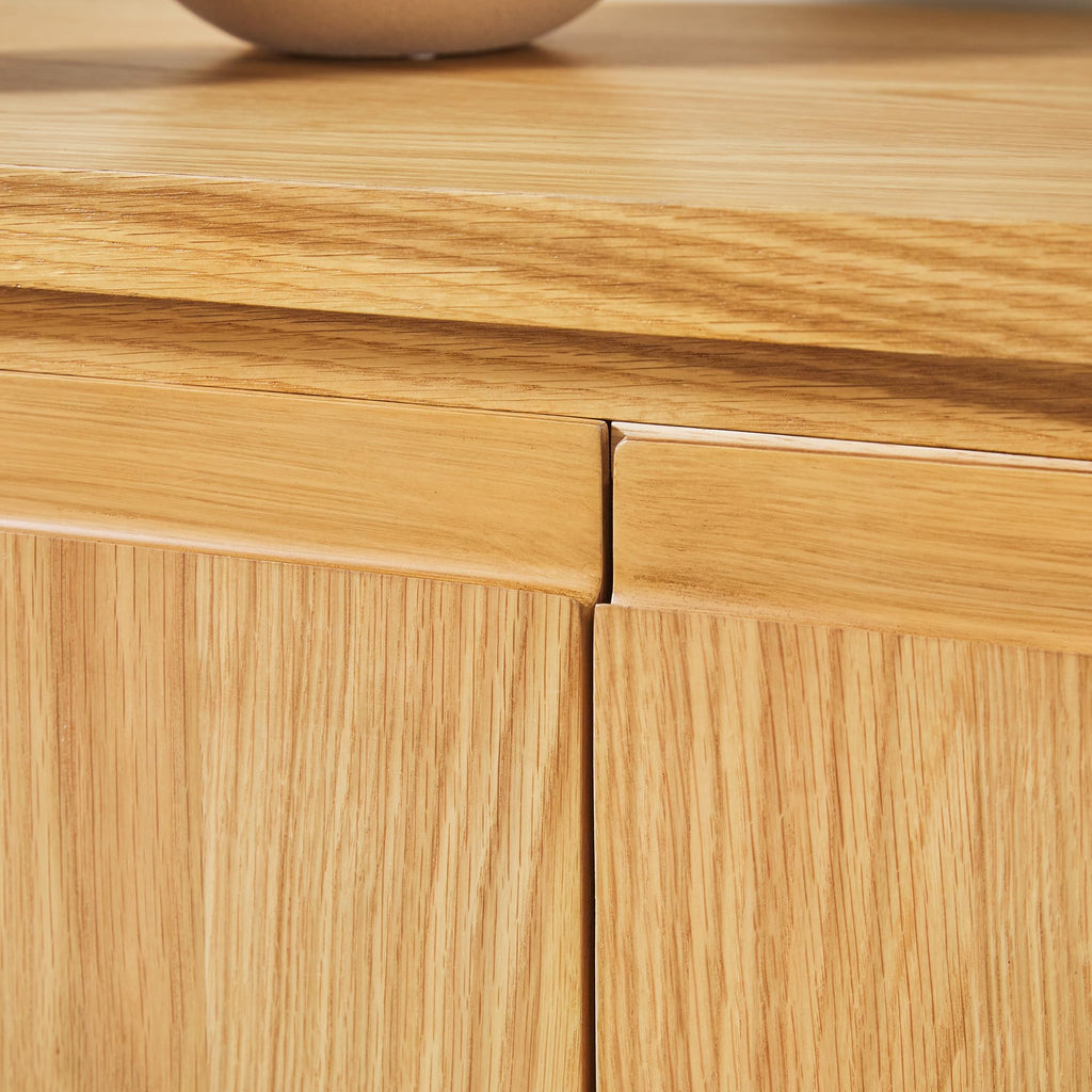 70 Inch White Oak Wood Sideboard TV Stand with Storage H7117
