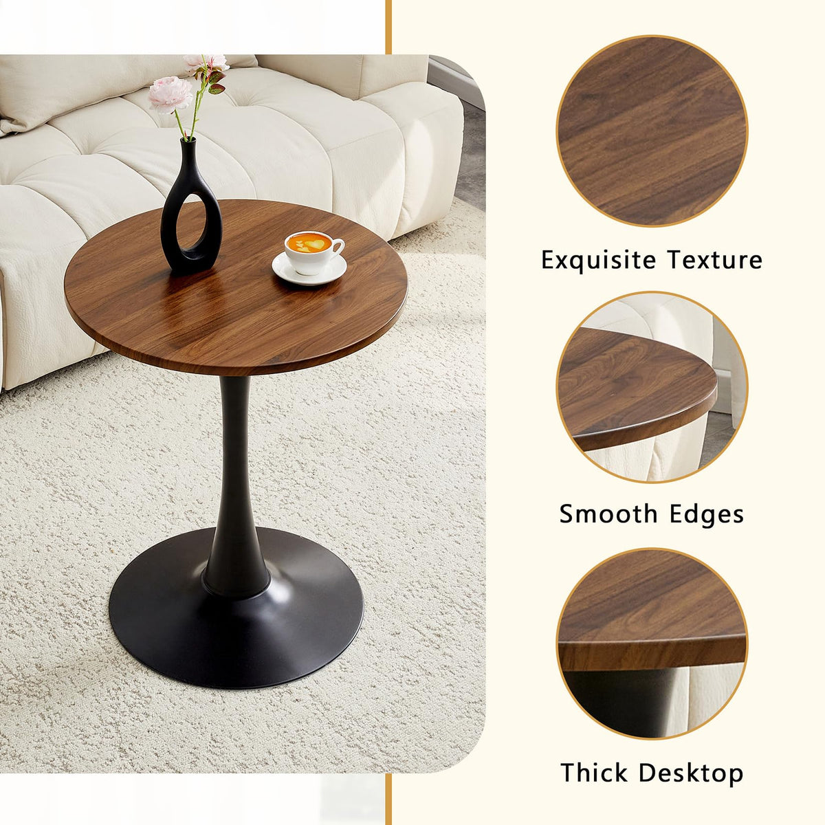3-Piece Round Dining Table Set with 2 Chairs T9283