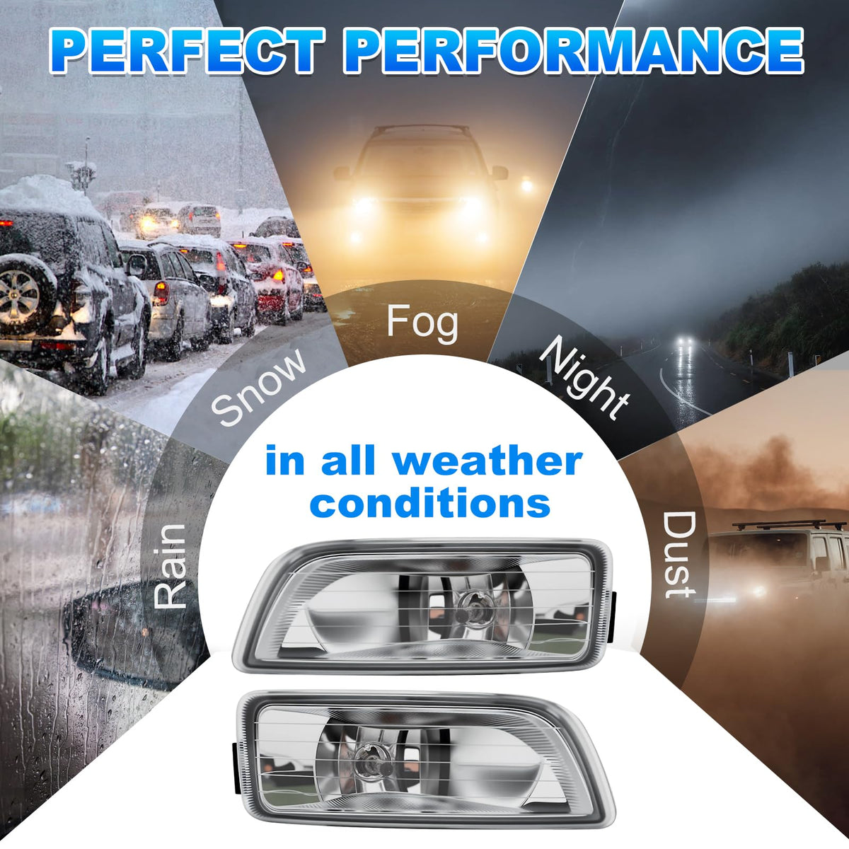 Fog Lights Assembly with Halogen Bulbs Clear Lens Switch Harness Kit D635218