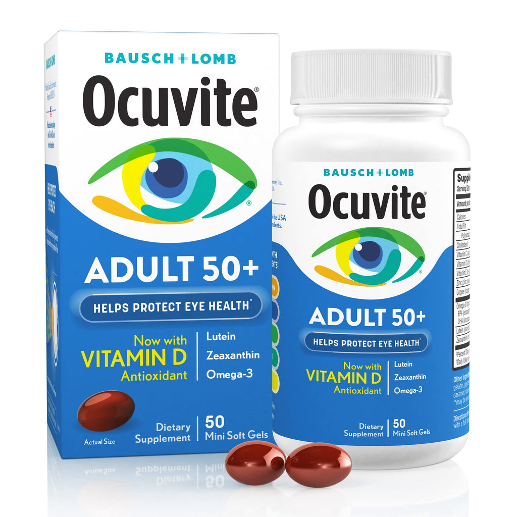Eye Vitamin & Mineral Supplement with Omega-3, Zinc, Lutein & Zeaxanthin, 50 Softgels D18216