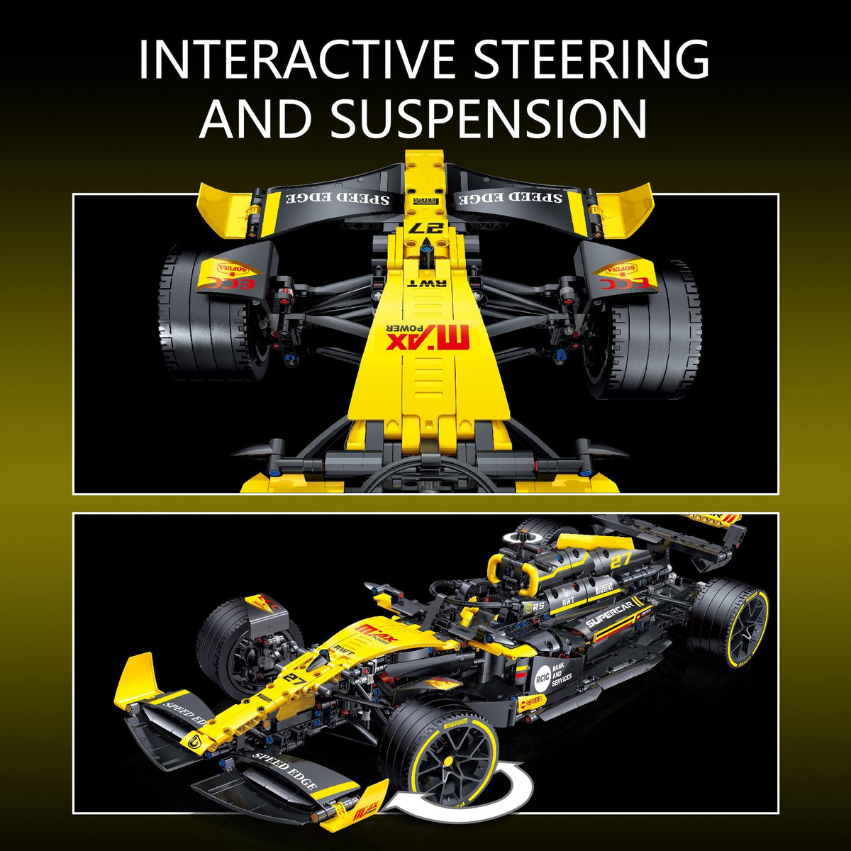 1:8 Scale 1650+ PCS Racing Car Building Kit V104
