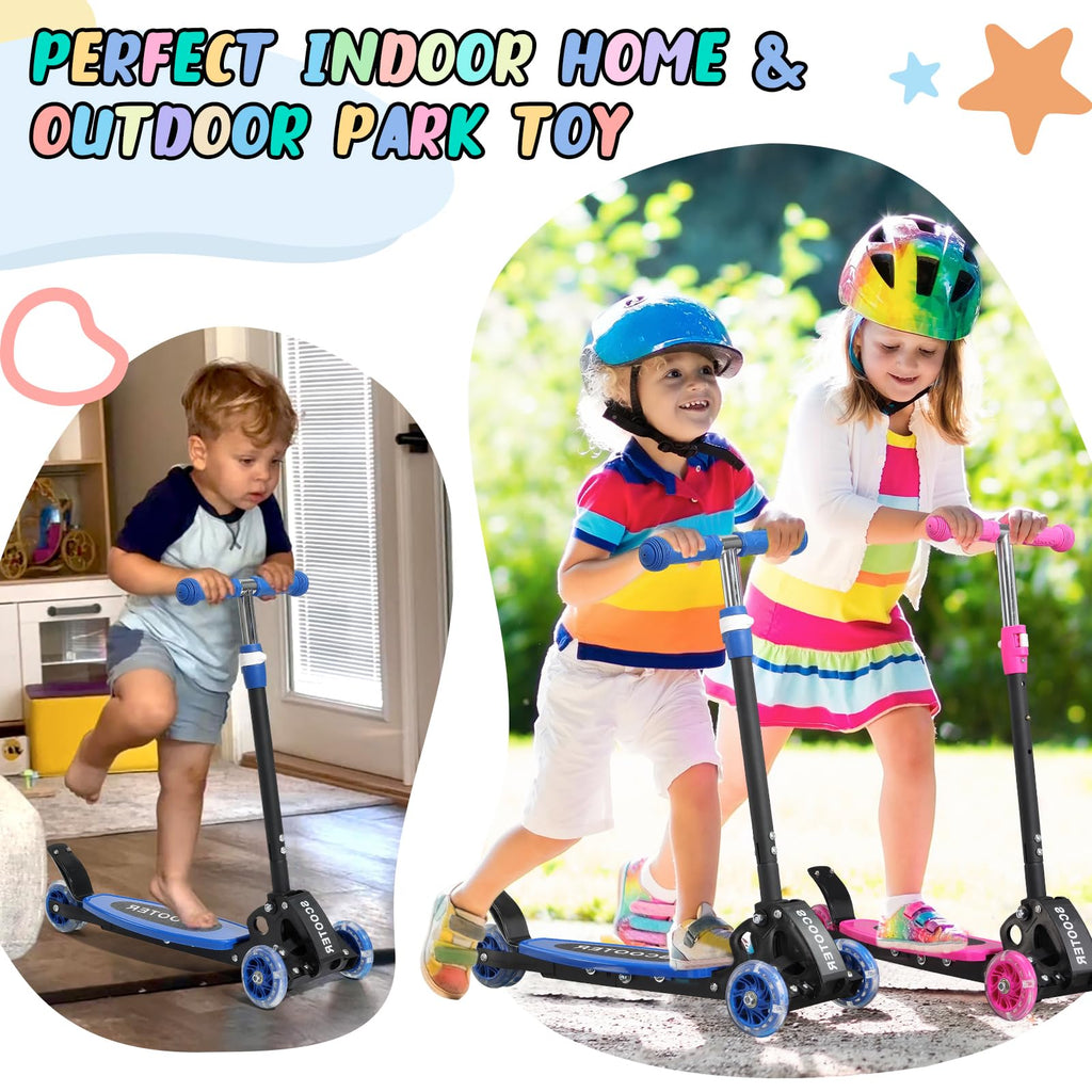 3 Wheel Kids Kick Scooter with Light-Up Wheels and Adjustable Handlebar C3311