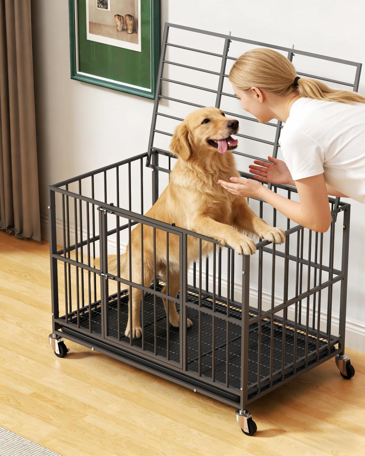 48 Inch Heavy Duty Black Dog Kennel X5797