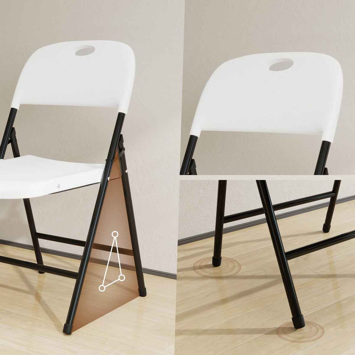 White 6 Pack Plastic Folding Chairs M919