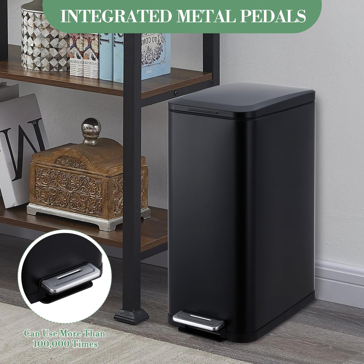 50L Stainless Steel Step Trash Can with Lid O36505
