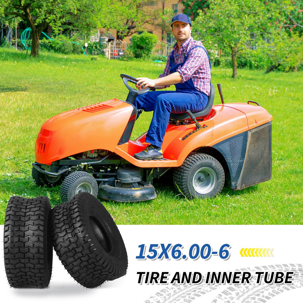 15x6.00-6 Tire and Inner Tube Set, 2 Pack X47075
