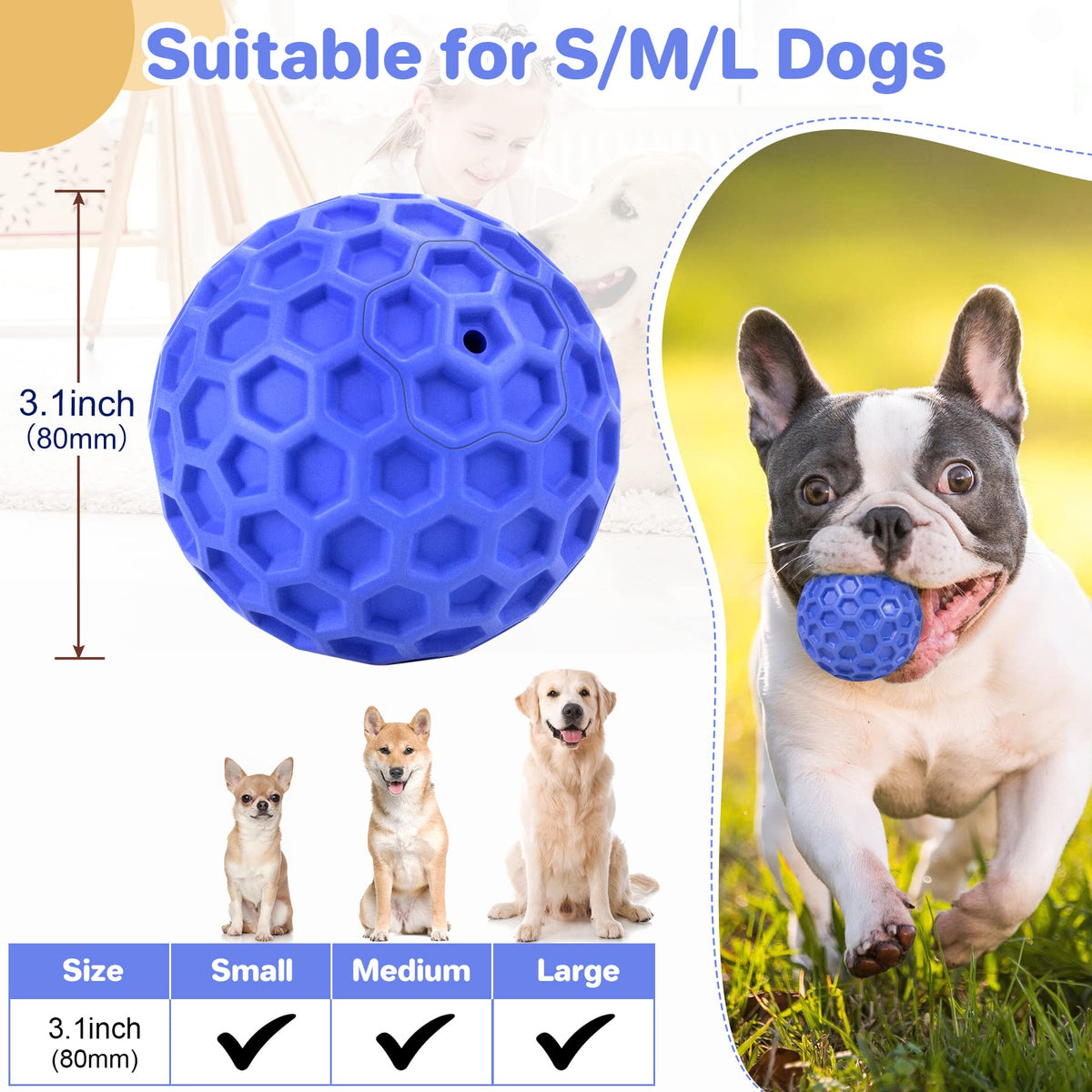 Squeaky Dog Ball Chew Toy T18605