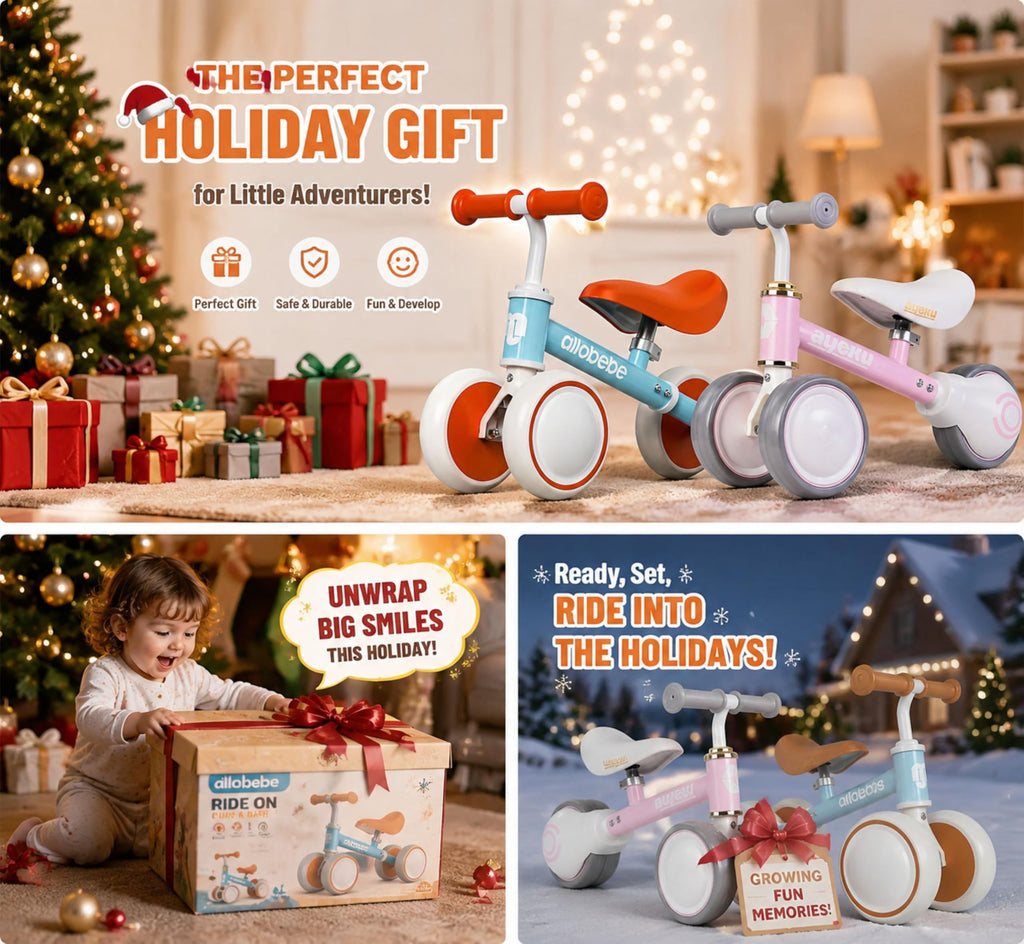 Baby Balance Bike 12-36 Months Adjustable Seat 3 Wheels X95661