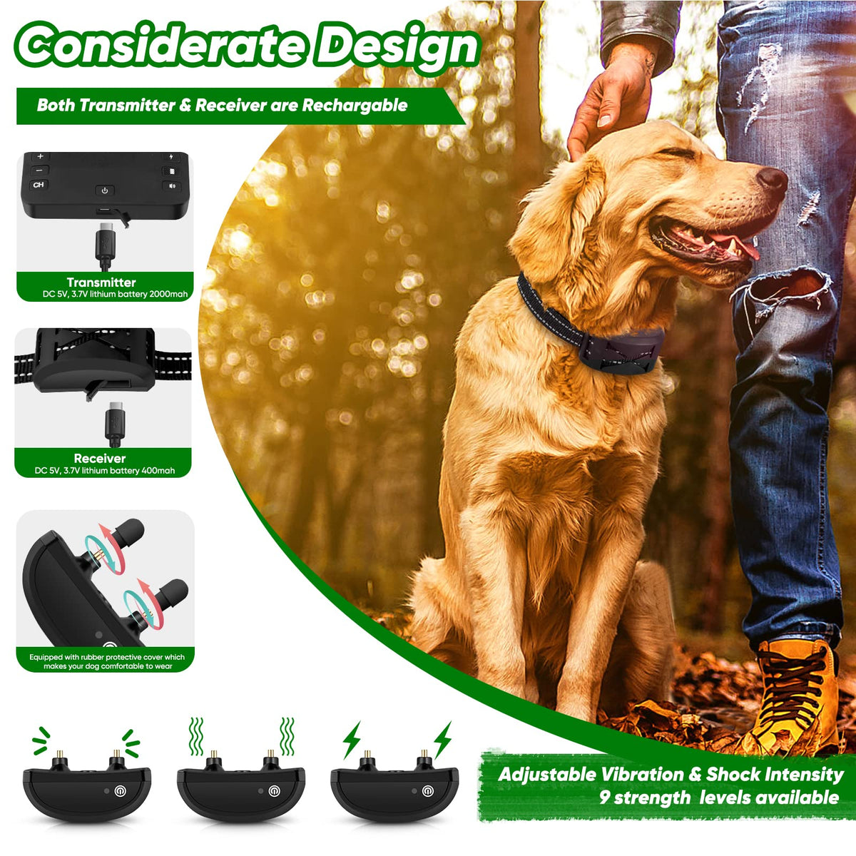 Wireless Dog Fence with Remote Training Collar S1651