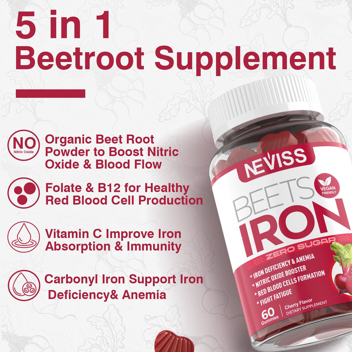 Beet Root Gummies with Iron E602665