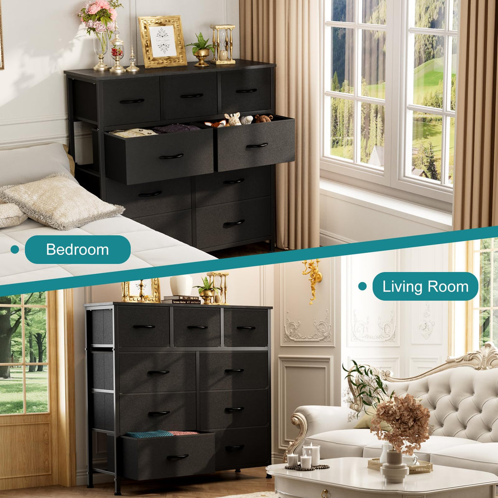 Black 9 Drawer Dresser Q235878