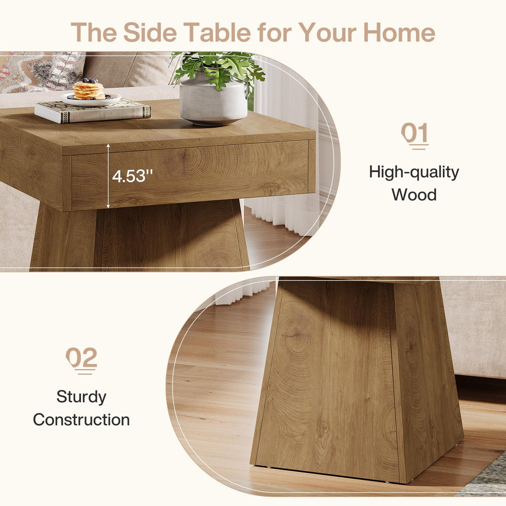 Small End Table Set of 2 Light Brown A749
