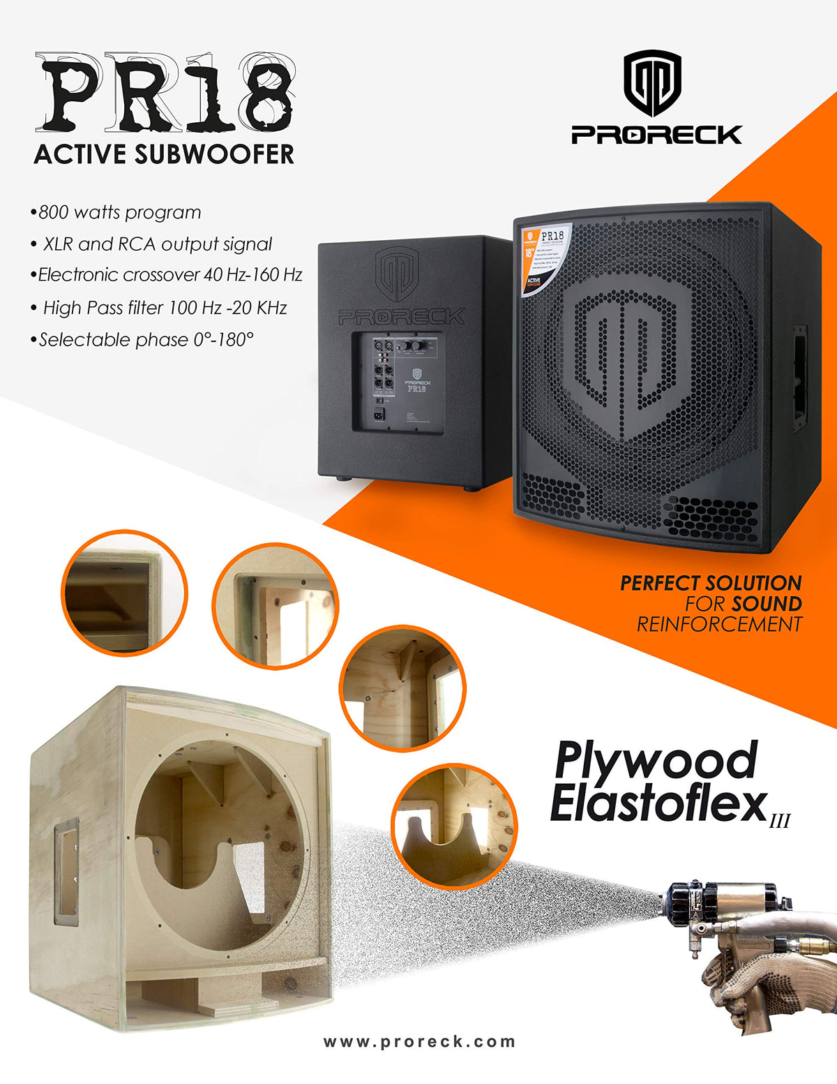 18 inch 2000W Powered PA Subwoofer D8151