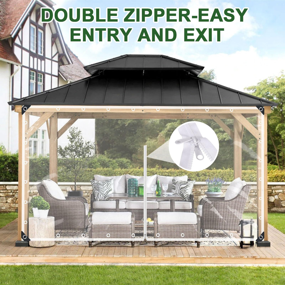 Clear Tarp with Zipper Door H96131