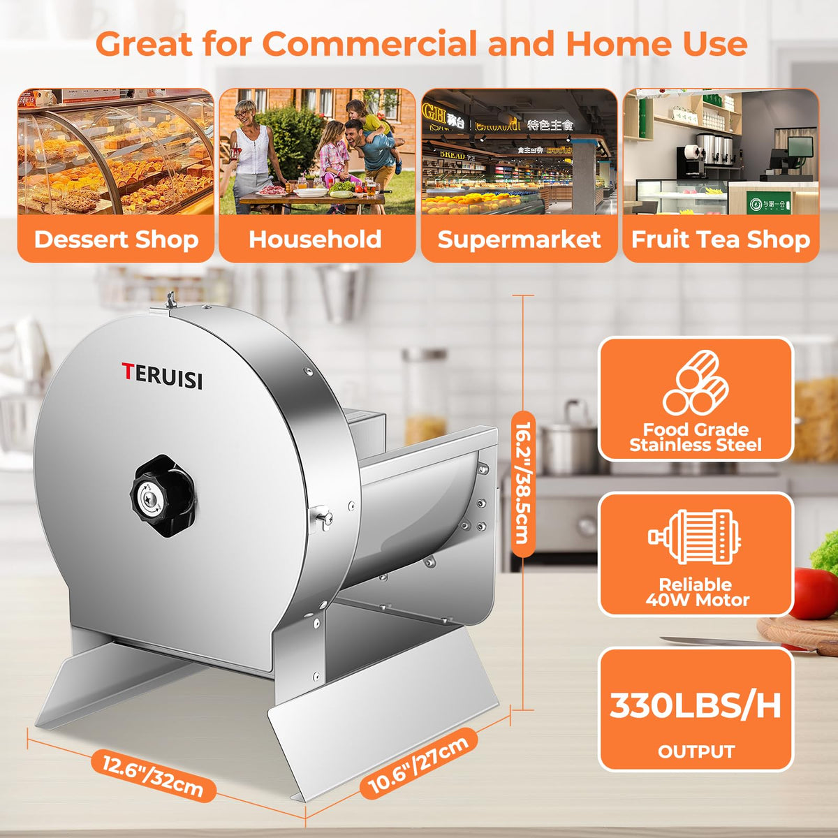 Electric Vegetable Slicer, Stainless Steel 2 IN 1 Manual & Electric Food Slicer N593685
