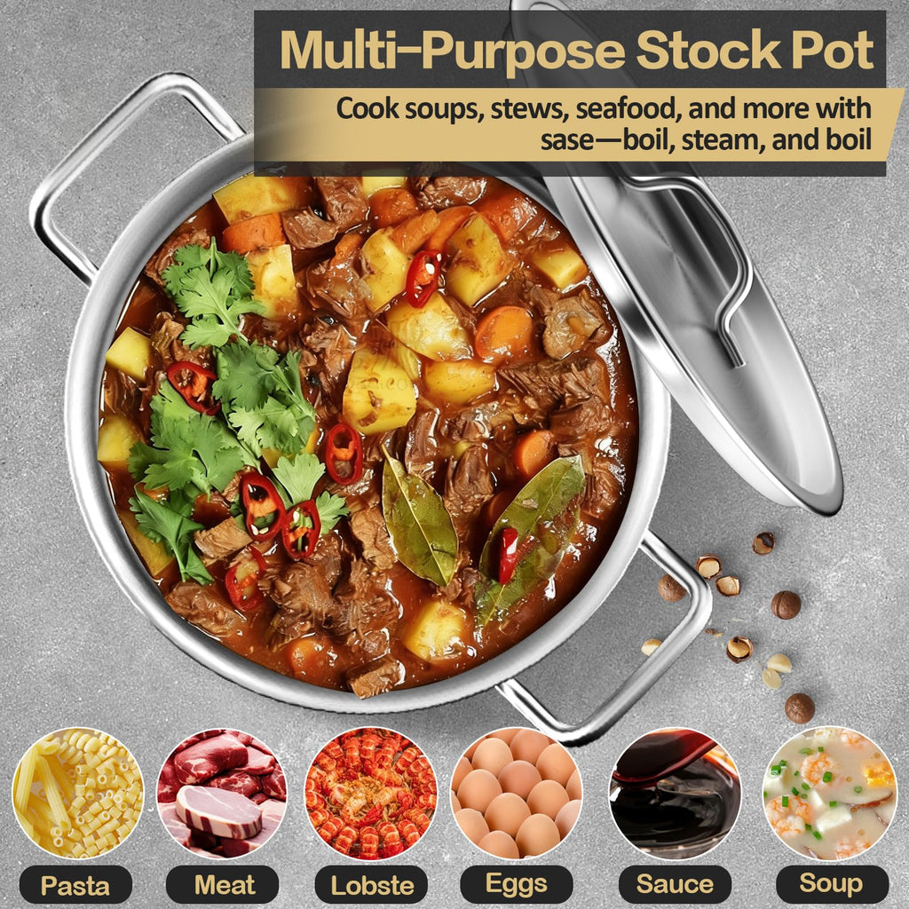 40QT Stainless Steel Stockpot with Lid J1287