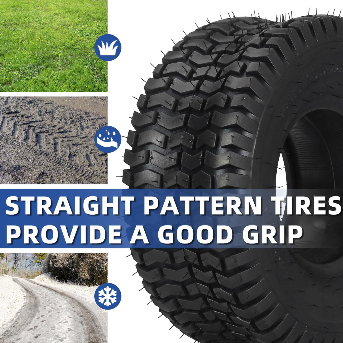 15x6.00-6 Tire and Inner Tube Set, 2 Pack X47075