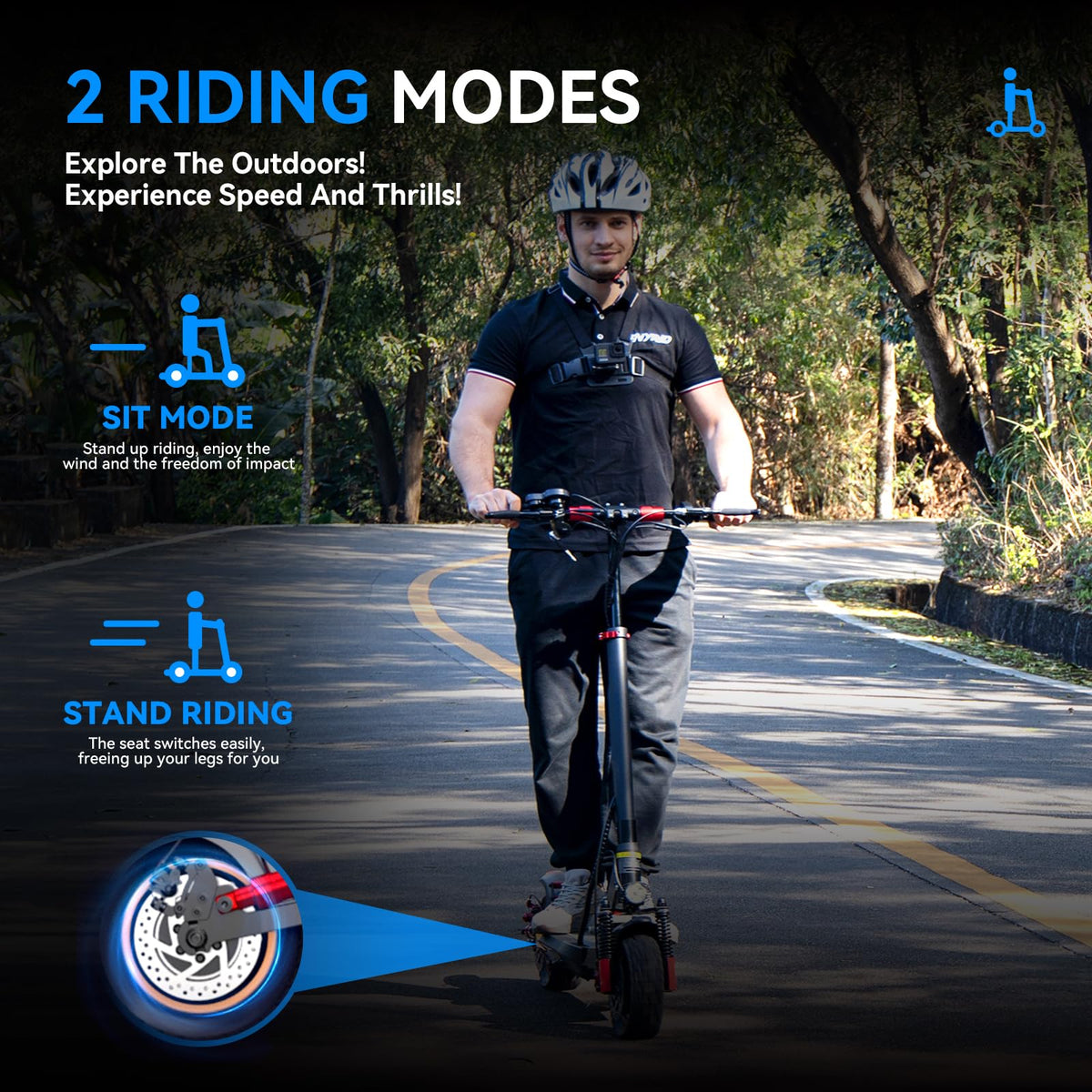 Electric Scooter with Seat 10 inch Off Road Foldable P193