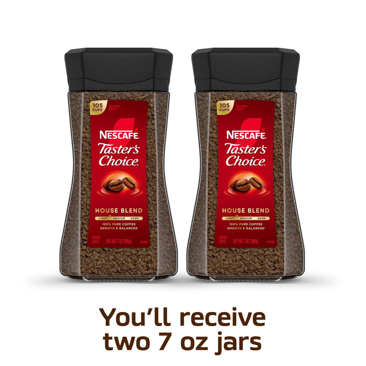 Instant Coffee Light Medium Roast 2 Jars 7 Oz Each O516