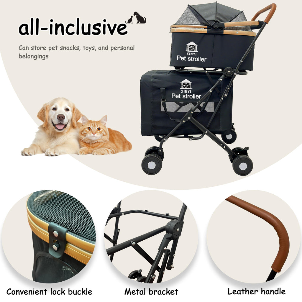 XL Extra-Large Double Pet Stroller with Weather Cover I78906