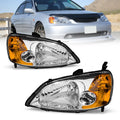 Headlight Assembly with Chrome Housing Amber Reflector Driver and Passenger Side J6580