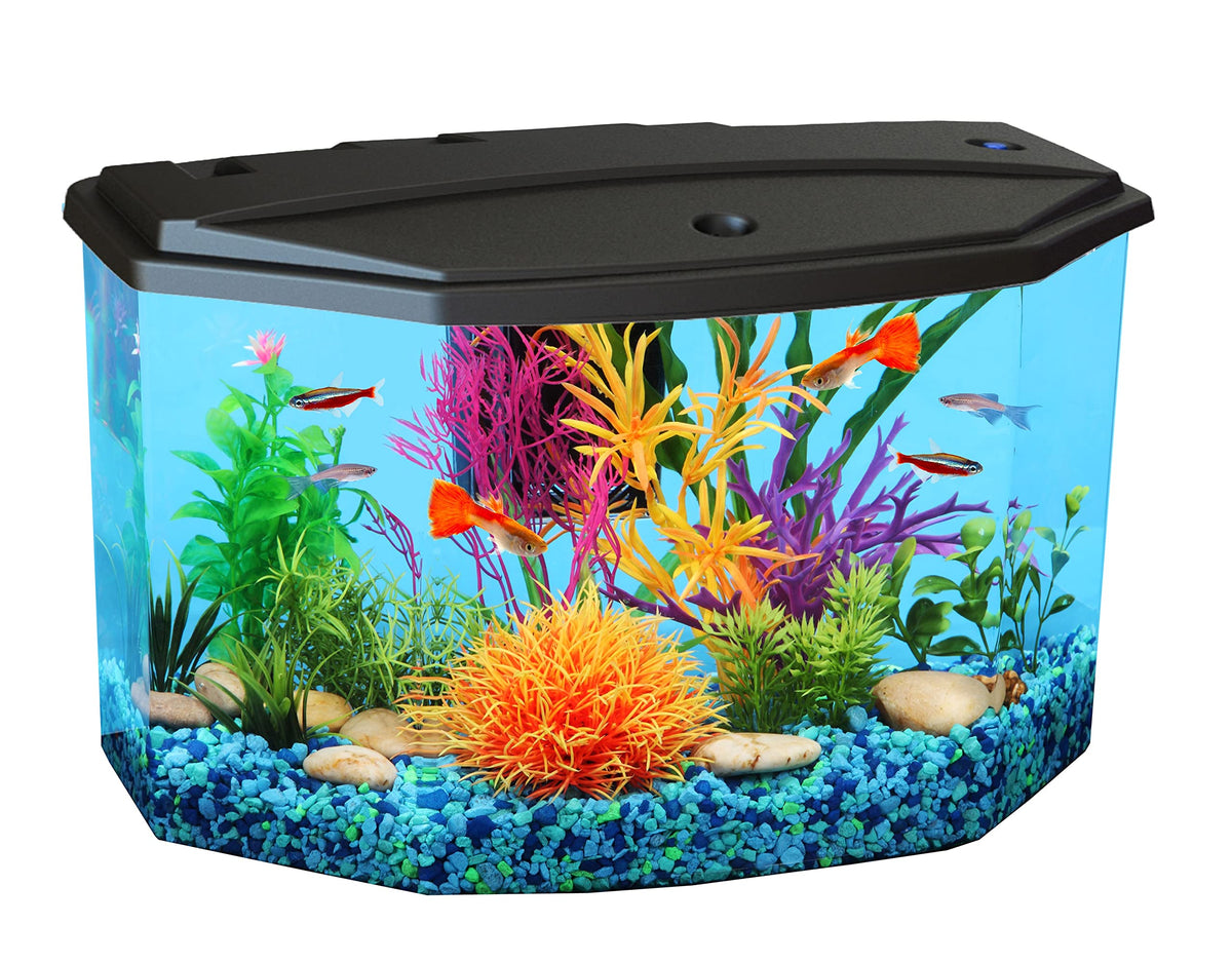 3-Gallon Plastic Aquarium Starter Kit with LED Lighting and Filtration U12737