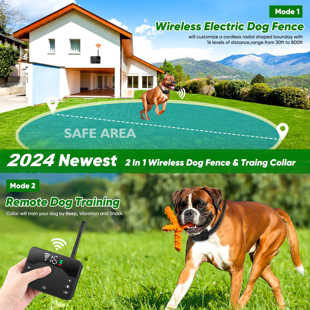 Wireless Dog Fence with Remote Training Collar S1651