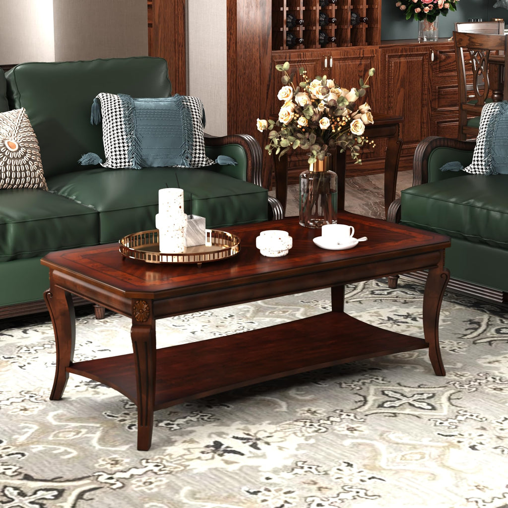 Rectangle Solid Wood Coffee Table P495