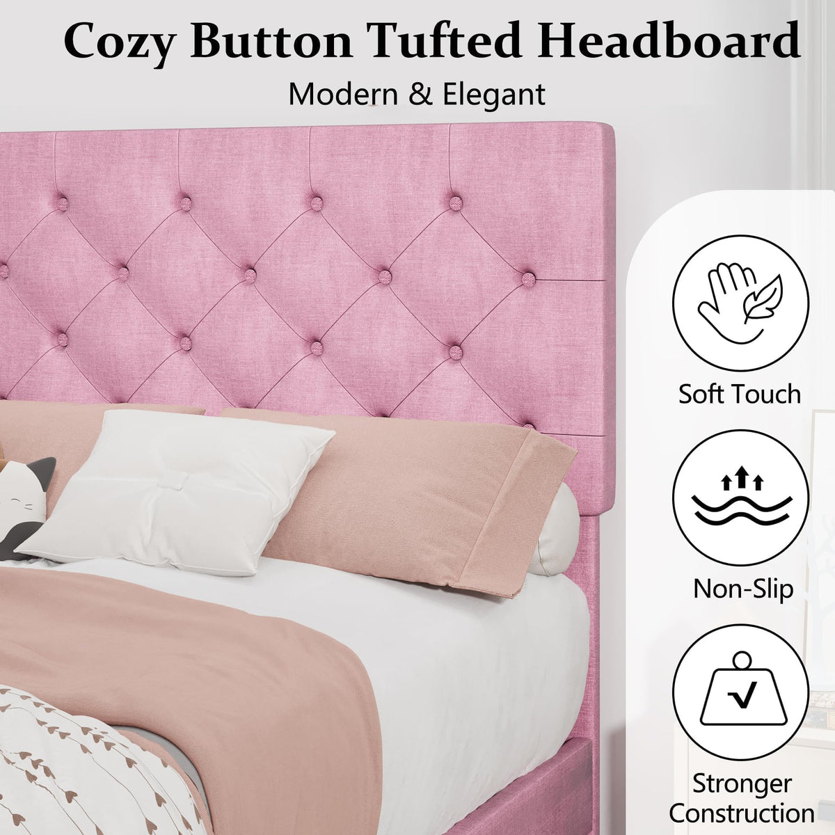 Twin Upholstered Platform Bed K18269