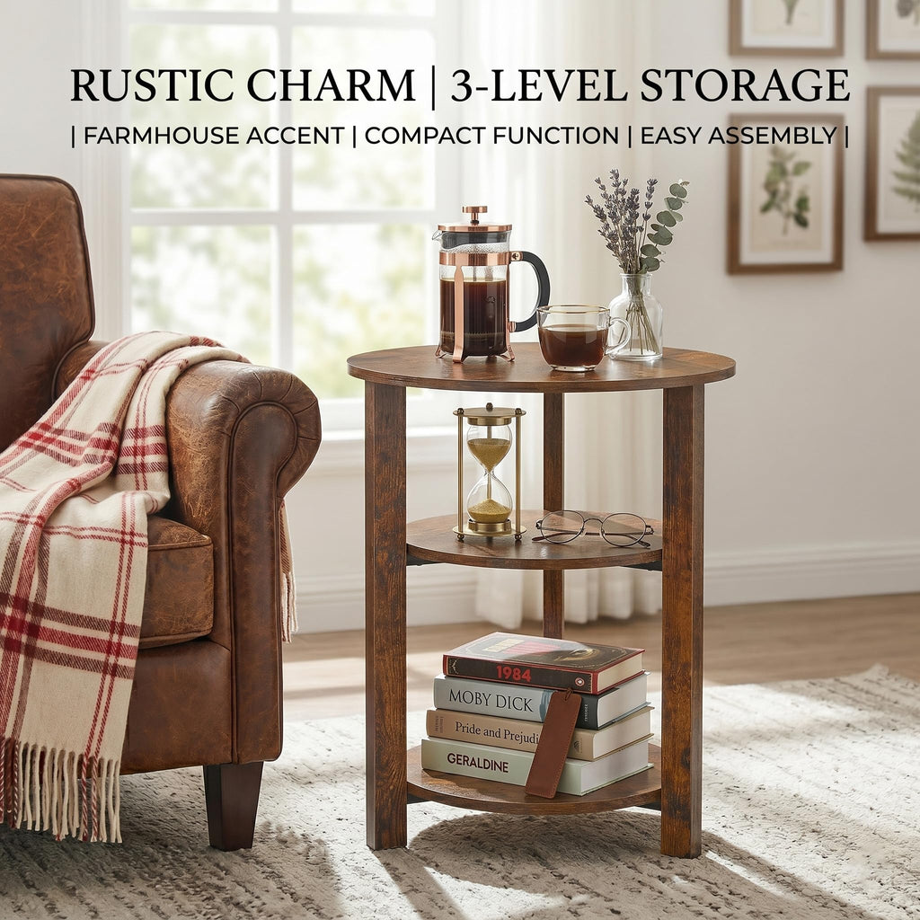 3-Tier Round Side Table X93898