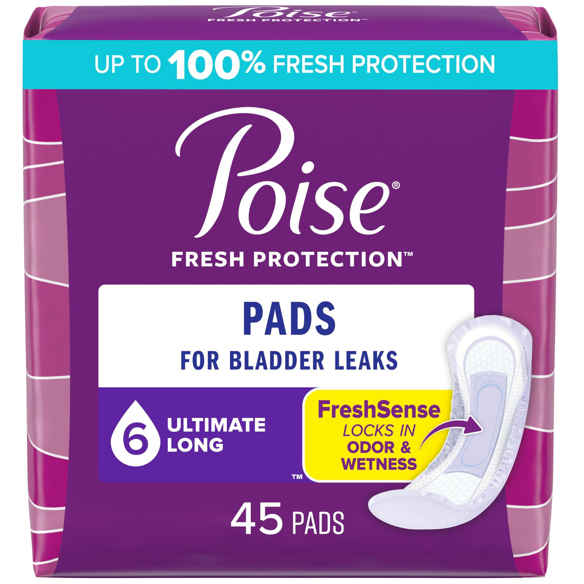 Incontinence Pads 6 Drop Ultimate Absorbency Long Length 45 Count T7840