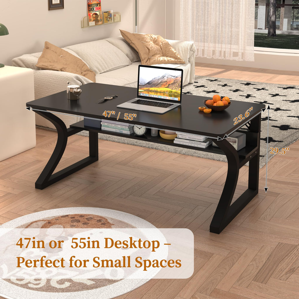 Black 55" Wood Computer Desk A604548
