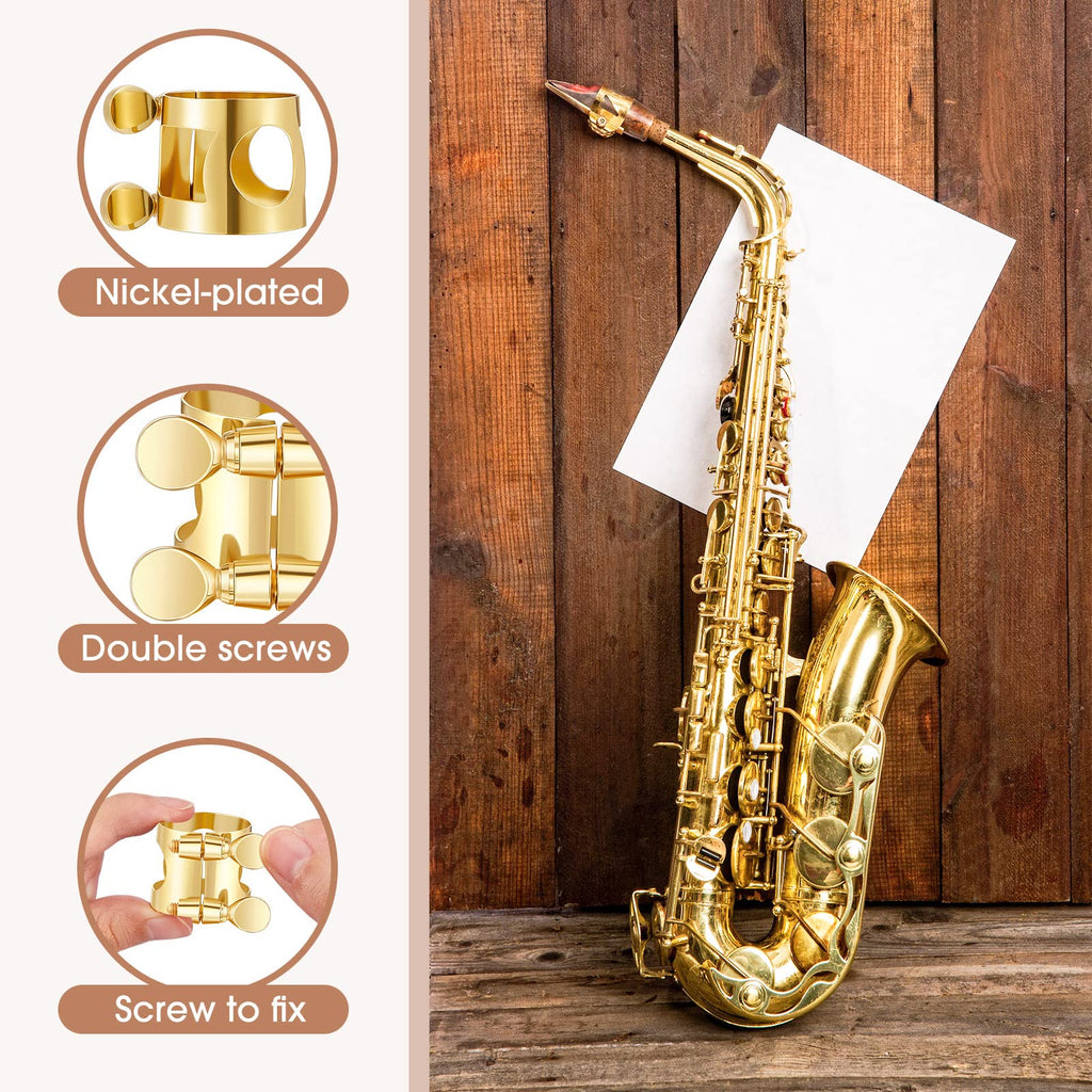 2 Pcs Gold Alto Saxophone Ligature V481
