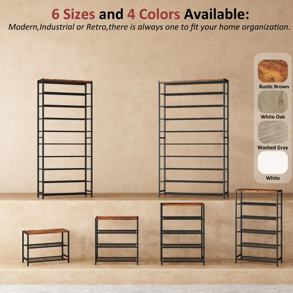 3-Tier Narrow Shoe Rack with Metal Shelves C31767