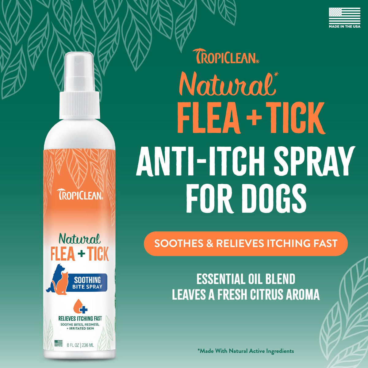 Flea and Tick Bite Relief Treatment Spray for Dogs & Cats, 8oz I111549