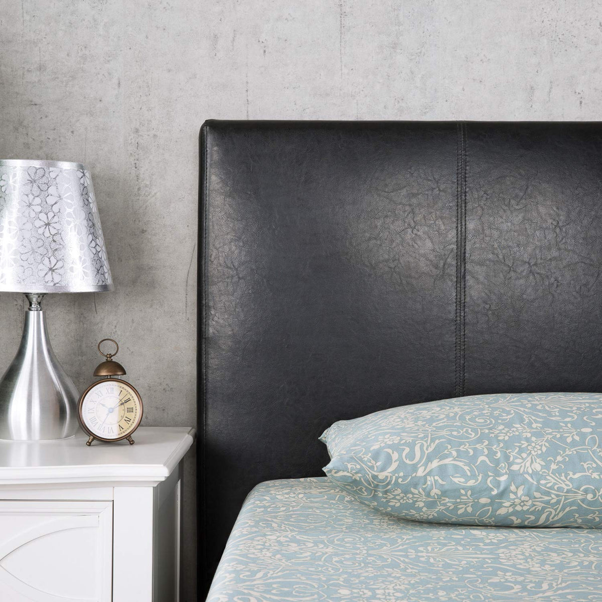 Faux Leather Upholstered Platform Bed Frame California King J828