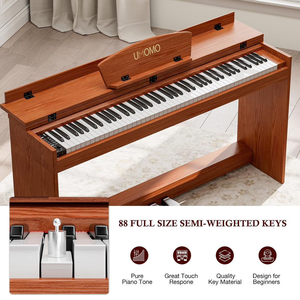 88 Weighted Keys Upright Digital Piano with Bench K338