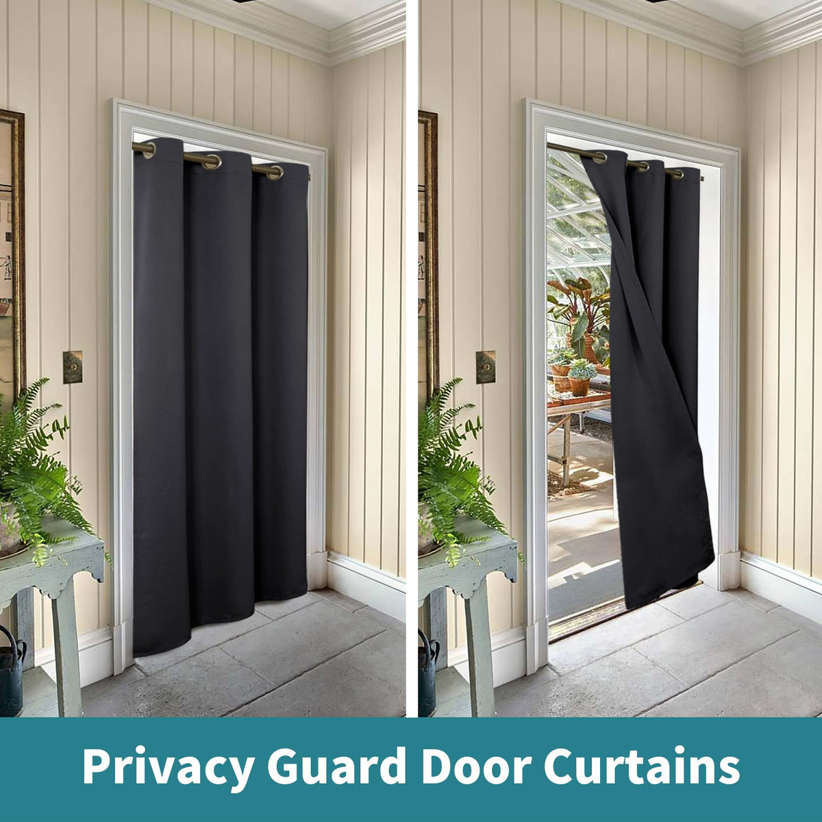 Dark Grey 34 x 80 Inch Thermal Insulated Blackout Curtain Q215532