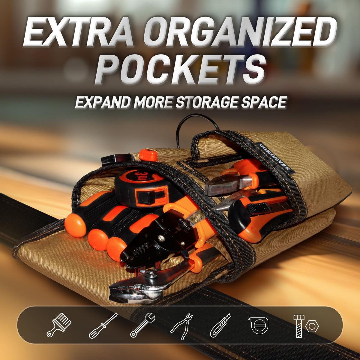 Tool Belt with Adjustable Belt & Magnetic Zone A69259