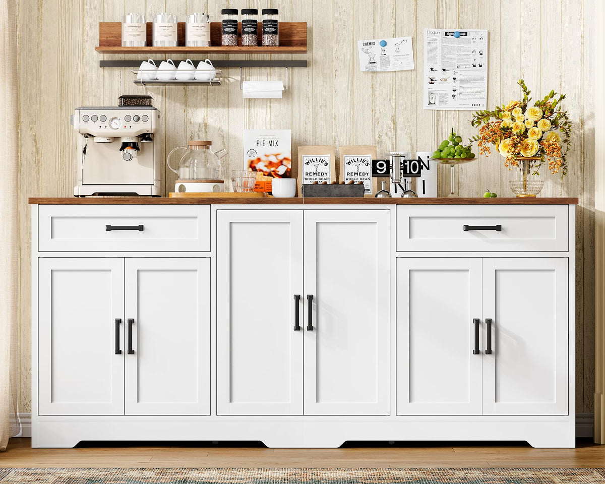 White Buffet Cabinet with Storage W633