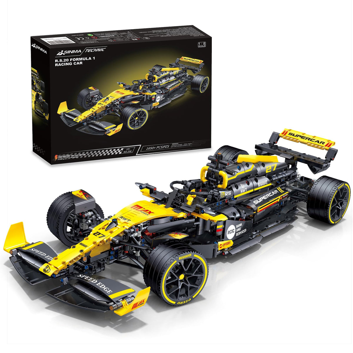 1:8 Scale 1650+ PCS Racing Car Building Kit V104