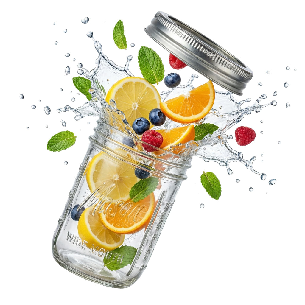 12 Pack 16 oz Wide Mouth Glass Mason Jars with Lids C86876