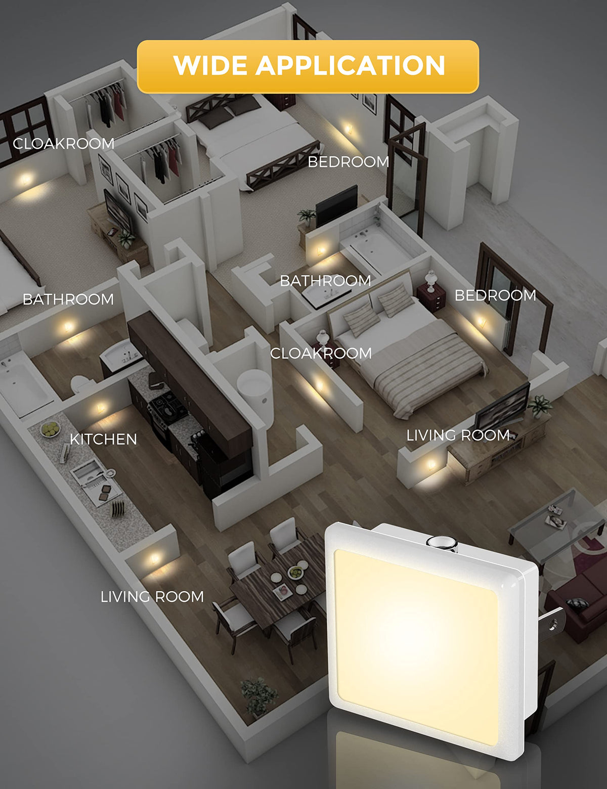 0.3W Plug in Night Lights 2-Pack Z8306