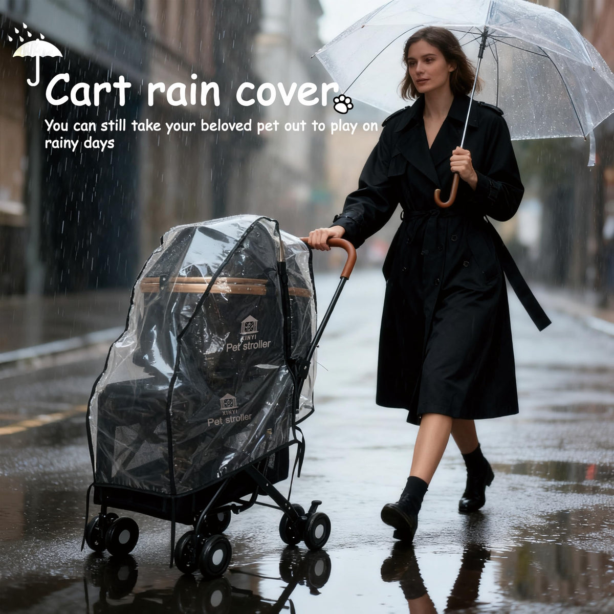 XL Extra-Large Double Pet Stroller with Weather Cover I78906